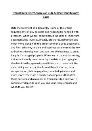 entrust data entry services on us achieve your