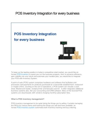 POS Inventory Integration for every business