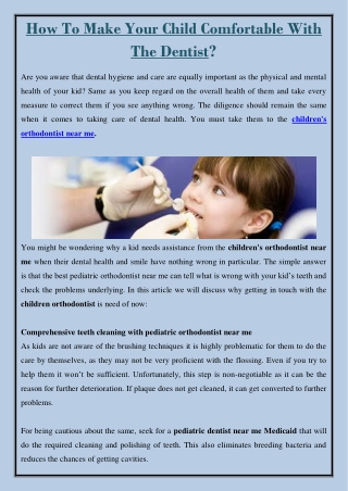 how to make your child comfortable with