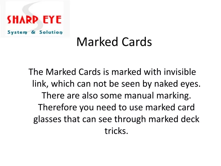 marked cards