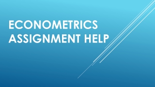 econometrics assignment help