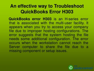 An effective way to Troubleshoot QuickBooks Error H303