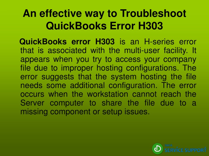 an effective way to troubleshoot quickbooks error h303