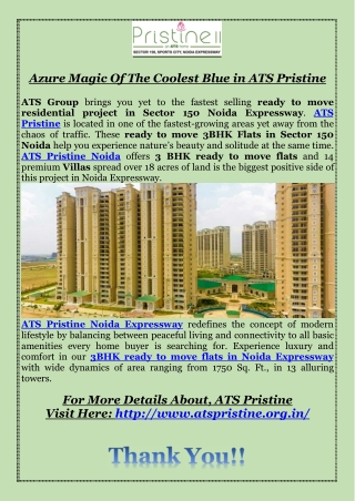 ATS Pristine Ready to Move Flats in Sector 150 Noida