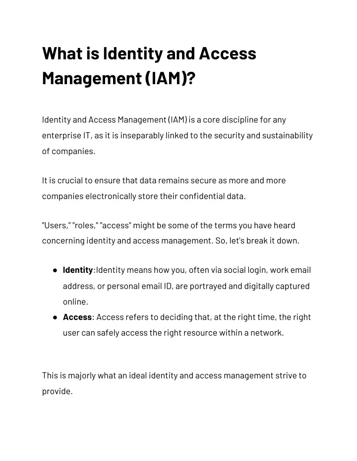 what is identity and access management iam