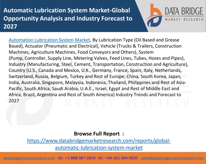 automatic lubrication system market global
