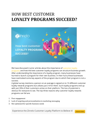 how best customer loyalty programs succeed