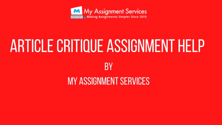 a rticle critique a ssignment help