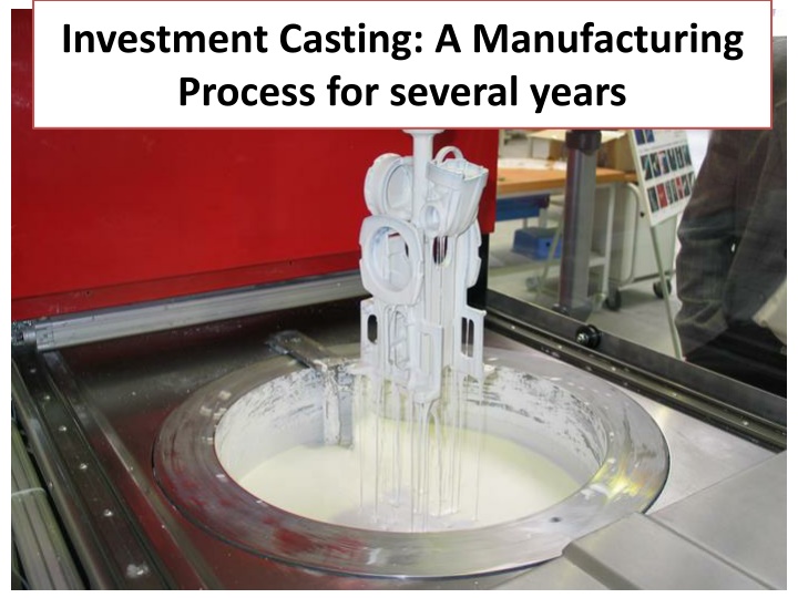 investment casting a manufacturing process for several years