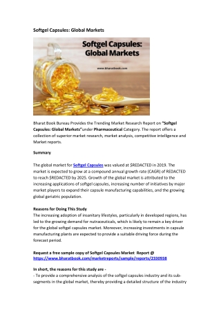 softgel capsules global markets