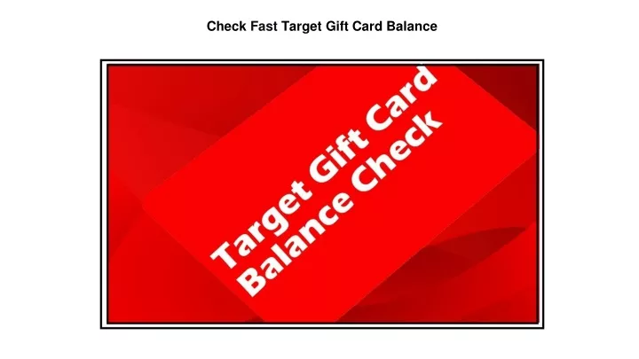 check fast target gift card balance