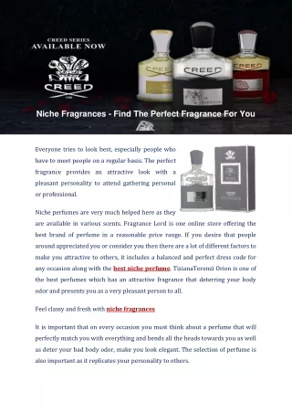 Niche Fragrances - Find The Perfect Fragrance For You