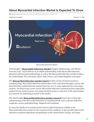 about myocardial infarction market is expected