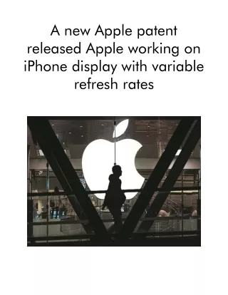 a new apple patent released apple working