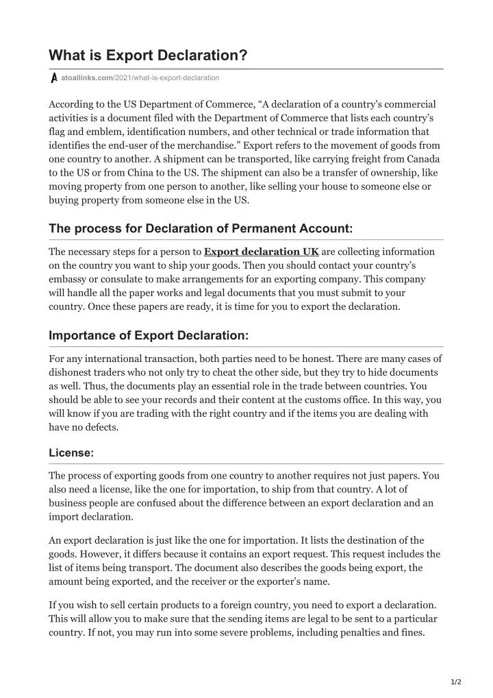 PPT Export Declaration Number PowerPoint Presentation Free Download   What Is Export Declaration N 