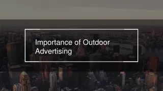 Importance of Outdoor Advertising