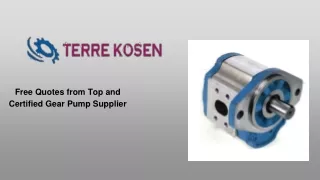 Free Quotes from Top and Certified Gear Pump Supplier