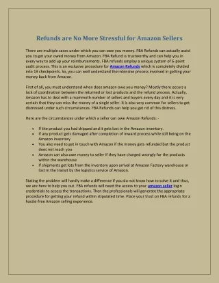 refunds are no more stressful for amazon sellers