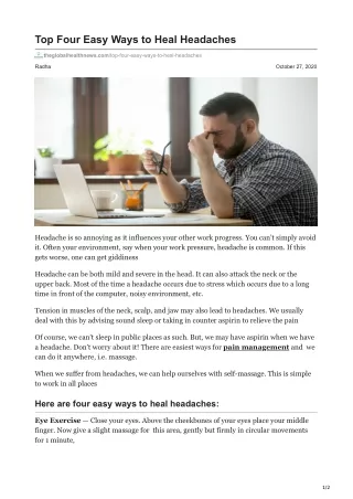 top four easy ways to heal headaches