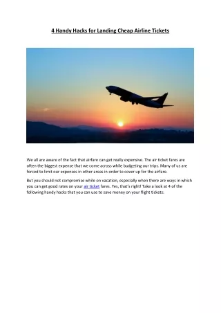 4 handy hacks for landing cheap airline tickets