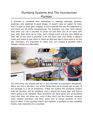 PIC Plumbing Services
