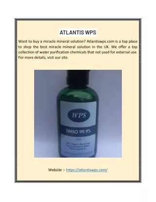 Buy Miracle Mineral Solution | Atlantiswps.com