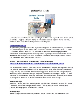 surface care in india