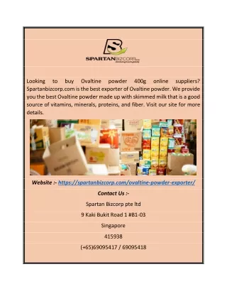 Ovaltine Powder 400g Suppliers Online | Spartanbizcorp.com