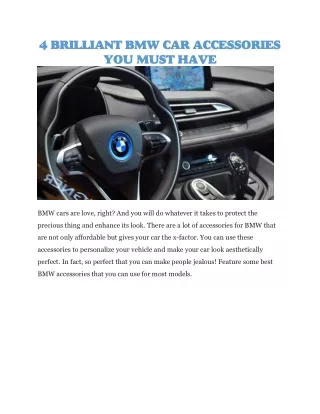 4 brilliant bmw car accessories you must have