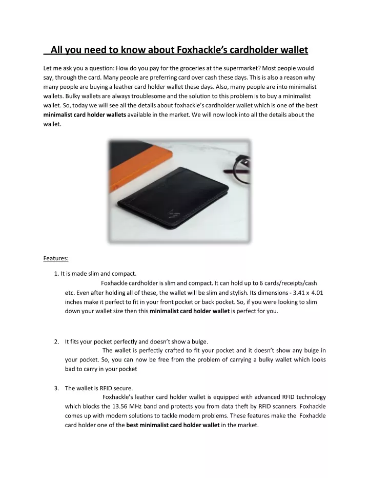 all you need to know about foxhackle s cardholder
