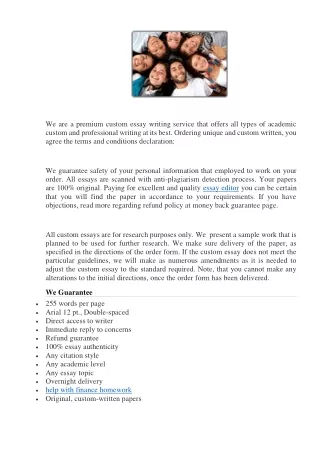 we are a premium custom essay writing service
