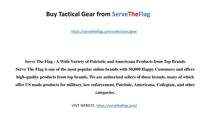 buy tactical gear from serve the flag