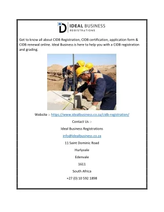 CIDB Registration | Ideal Business