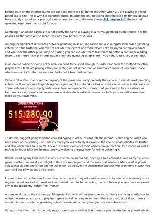 betting in an on the internet casino site
