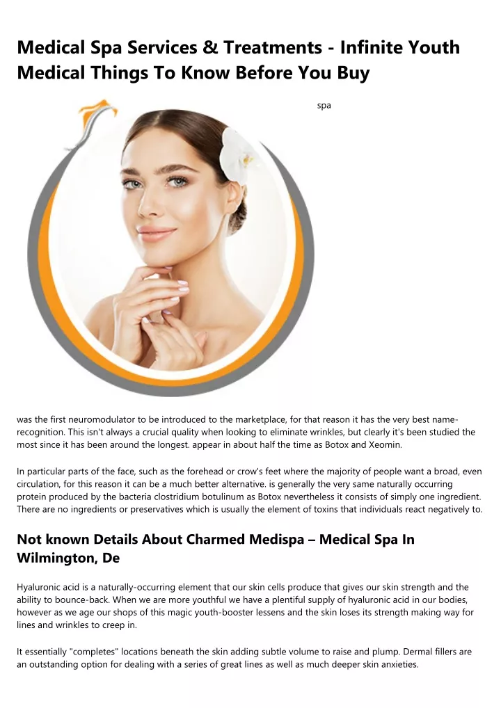 medical spa services treatments infinite youth