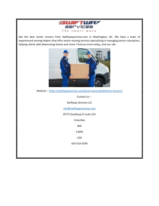 Moving Services Baltimore MD | Swiftwayservices.com