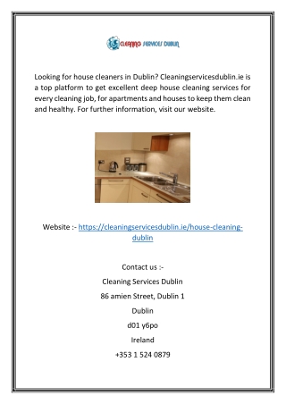 House Cleaning Agencies | Cleaningservicesdublin.ie