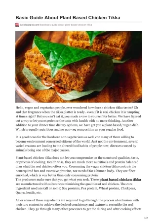 basic guide about plant based chicken tikka