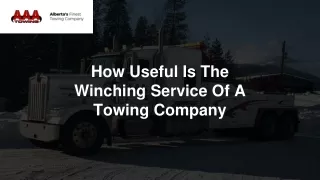 how useful is the winching service of a towing
