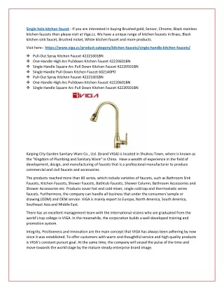 single hole kitchen faucet if you are interested