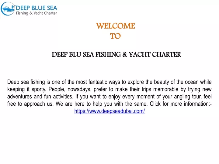 welcome to deep blu sea fishing yacht charter