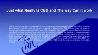 Just what Really Is CBD and The way Can it work