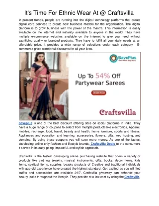 it s time for ethnic wear at @ craftsvilla