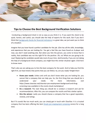 tips to choose the best background verification