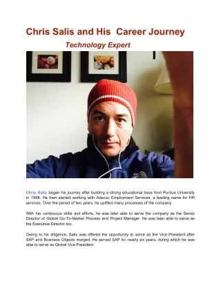 chris salis and his career journey technology