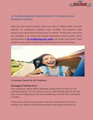 Hire Auto AC Specialist Near Me | A and A Auto Repair Shop