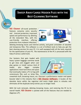 Sweep Away Large Hidden Files With The Best Cleaning Software