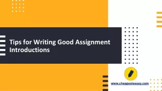 Tips for Writing Good Assignment Introductions