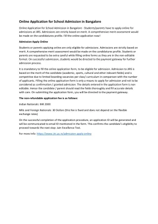 online application for school admission