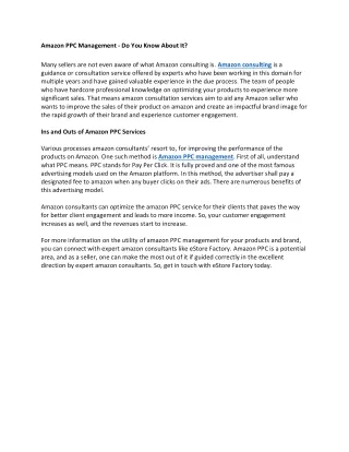 amazon ppc management do you know about it many